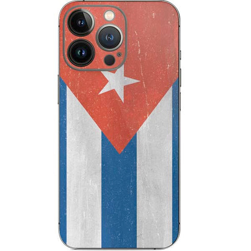 Cuban Flag Distressed iPhone 15 Pro Skin